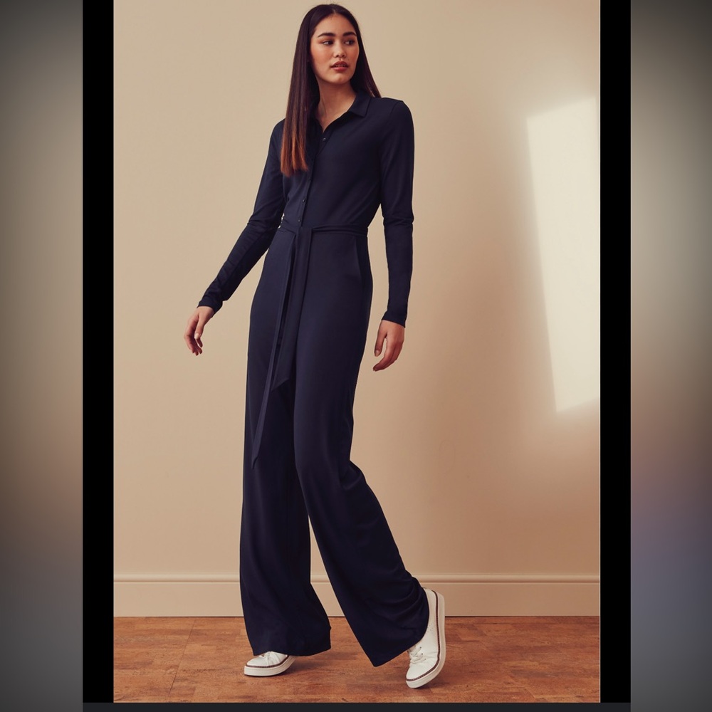 **TALL**Long Tall Sally Classic Navy Long Sleeve Jumpsuit